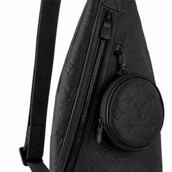 M21890 Black Calf leather Cowhide leather trim Duo Slingbag 3 M21890 Black Calf leather Cowhide leather trim Duo Slingbag - Image 2
