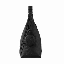 M21890 Black Calf leather Cowhide leather trim Duo Slingbag 1 M21890 Black Calf leather Cowhide leather trim Duo Slingbag