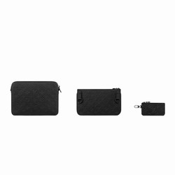 M46602 Black Calf leather Cowhide leather trim Trio Messenger 7 M46602 Black Calf leather Cowhide leather trim Trio Messenger