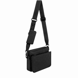 M46602 Black Calf leather Cowhide leather trim Trio Messenger 3 M46602 Black Calf leather Cowhide leather trim Trio Messenger - Image 2