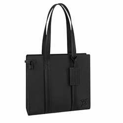 M57308 Black grained calf leather Cowhide leather trim Textile lining Takeoff Tote
