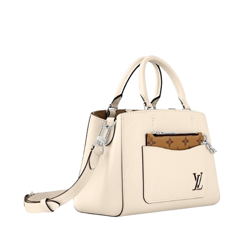 M20520 Quartz White Epi grained cowhide leather Smooth Epi leather and supple grained-cowhide trim Marelle Tote BB 5 M20520 Quartz White Epi grained cowhide leather Smooth Epi leather and supple grained-cowhide trim Marelle Tote BB - Image 3