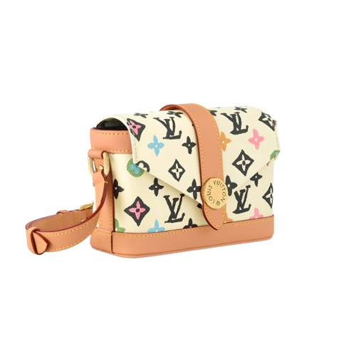 M83346 Vanilla Monogram Craggy coated canvas Cowhide leather trim Envelope Wearable Wallet 3 M83346 Vanilla Monogram Craggy coated canvas Cowhide leather trim Envelope Wearable Wallet - Image 2