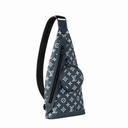M24751 Ink Blue White Monogram Shadow calf leather Cowhide leather trim Duo Slingbag 5 M24751 Ink Blue White Monogram Shadow calf leather Cowhide leather trim Duo Slingbag - Image 3