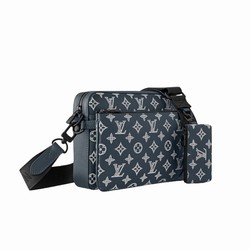 M24753 Ink Blue/White Monogram Shadow calf leather Cowhide leather trim Trio Messenger 3 M24753 Ink Blue/White Monogram Shadow calf leather Cowhide leather trim Trio Messenger - Image 2