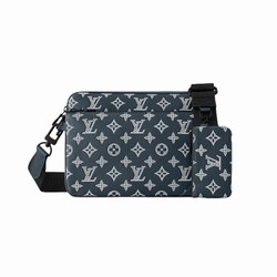 M24753 Ink Blue/White Monogram Shadow calf leather Cowhide leather trim Trio Messenger 1 M24753 Ink Blue/White Monogram Shadow calf leather Cowhide leather trim Trio Messenger