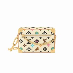 M25132 Vanilla Monogram Craggy coated canvas Cowhide leather trim Mini Soft Trunk