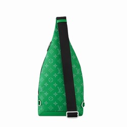 M31000 Cactus Green Taiga cowhide leather and Monogram coated canvas Cowhide leather trim Duo Slingbag 7 M31000 Cactus Green Taiga cowhide leather and Monogram coated canvas Cowhide leather trim Duo Slingbag