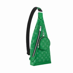 M31000 Cactus Green Taiga cowhide leather and Monogram coated canvas Cowhide leather trim Duo Slingbag 5 M31000 Cactus Green Taiga cowhide leather and Monogram coated canvas Cowhide leather trim Duo Slingbag - Image 3