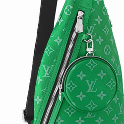 M31000 Cactus Green Taiga cowhide leather and Monogram coated canvas Cowhide leather trim Duo Slingbag 3 M31000 Cactus Green Taiga cowhide leather and Monogram coated canvas Cowhide leather trim Duo Slingbag - Image 2