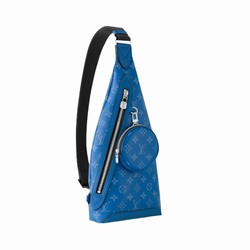 M31075 Agave Blue Taiga cowhide leather and Monogram coated canvas Cowhide leather trim Duo Slingbag 5 M31075 Agave Blue Taiga cowhide leather and Monogram coated canvas Cowhide leather trim Duo Slingbag - Image 3