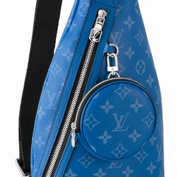 M31075 Agave Blue Taiga cowhide leather and Monogram coated canvas Cowhide leather trim Duo Slingbag 3 M31075 Agave Blue Taiga cowhide leather and Monogram coated canvas Cowhide leather trim Duo Slingbag - Image 2