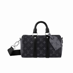 M46271 Monogram Eclipse Reverse coated canvas Cowhide leather trim Textile lining Keepall Bandoulière 25