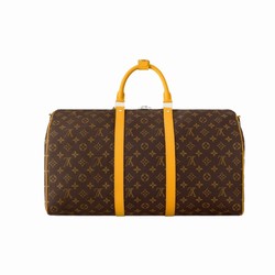 M46771 Yellow Monogram Macassar coated canvas Cowhide leather trim Keepall Bandoulière 50 7 M46771 Yellow Monogram Macassar coated canvas Cowhide leather trim Keepall Bandoulière 50