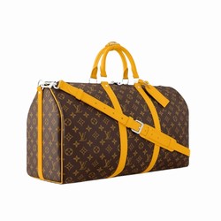 M46771 Yellow Monogram Macassar coated canvas Cowhide leather trim Keepall Bandoulière 50 5 M46771 Yellow Monogram Macassar coated canvas Cowhide leather trim Keepall Bandoulière 50 - Image 3