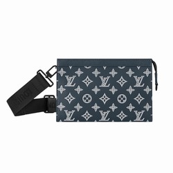 M83384 Ink Blue White Monogram Shadow calfskin leather Cowhide leather trim Gaston Wearable Wallet 1 M83384 Ink Blue White Monogram Shadow calfskin leather Cowhide leather trim Gaston Wearable Wallet