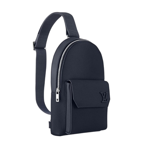 M11601 Ink Blue LV Aerogram cowhide leather Cowhide-leather trim Pilot Slingbag 3 M11601 Ink Blue LV Aerogram cowhide leather Cowhide-leather trim Pilot Slingbag - Image 2