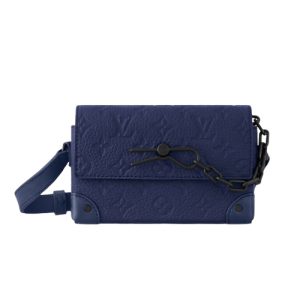 M11522 Sapphire Taurillon Monogram embossed cowhide leather Cowhide-leather trim Textile lining Steamer Wearable Wallet