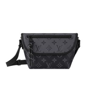 M12806  Monogram Eclipse coated canvas Cowhide-leather trim Textile lining Black-tone hardware Pulse Wearable Wallet