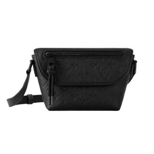 M12636  Black Monogram Shadow embossed cowhide leather Cowhide-leather trim Textile lining Pulse Wearable Wallet