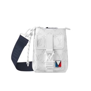 M11698  White Monogram Storm coated canvas Cowhide-leather trim Textile lining New Float Wearable Wallet