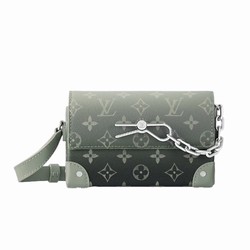 M11543 Khaki Green Monogram Gradient coated canvas Cowhide-leather trim Textile lining Steamer Wearable Wallet