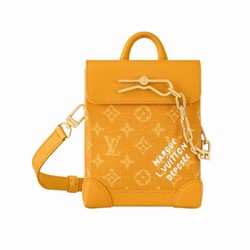 M12655 Yellow Monogram Heritage coated canvas Cowhide-leather trim Textile lining Nano Steamer