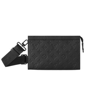 M81115 Monogram Shadow cowhide leather  Textile lining Cowhide leather trim Black color hardware Gaston Wearable Wallet
