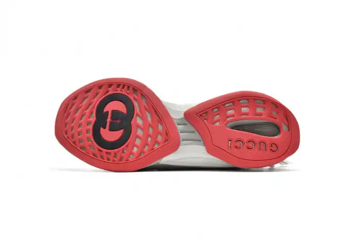 Gucc Run Sneakers Grey Red