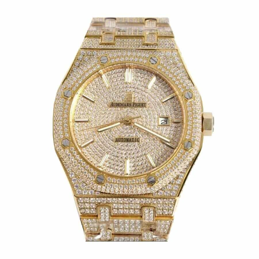 Reptime Lightweight Audemars Piguet Royal Oak 15400SR.OO.1220SR.01 “Fully Iced Out” Elite Clone Edition 1001