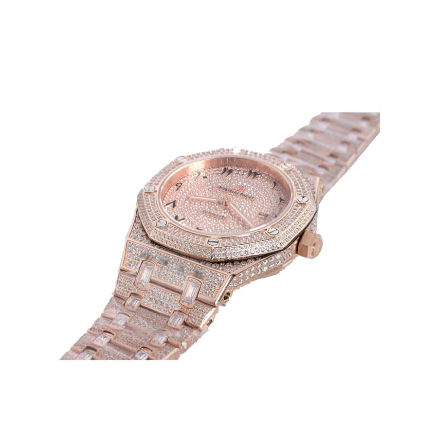 Reptime Minimalist Audemars Piguet Royal Oak AP160SF296 “Iced Out Rose Gold” Top Grade Replica 1010