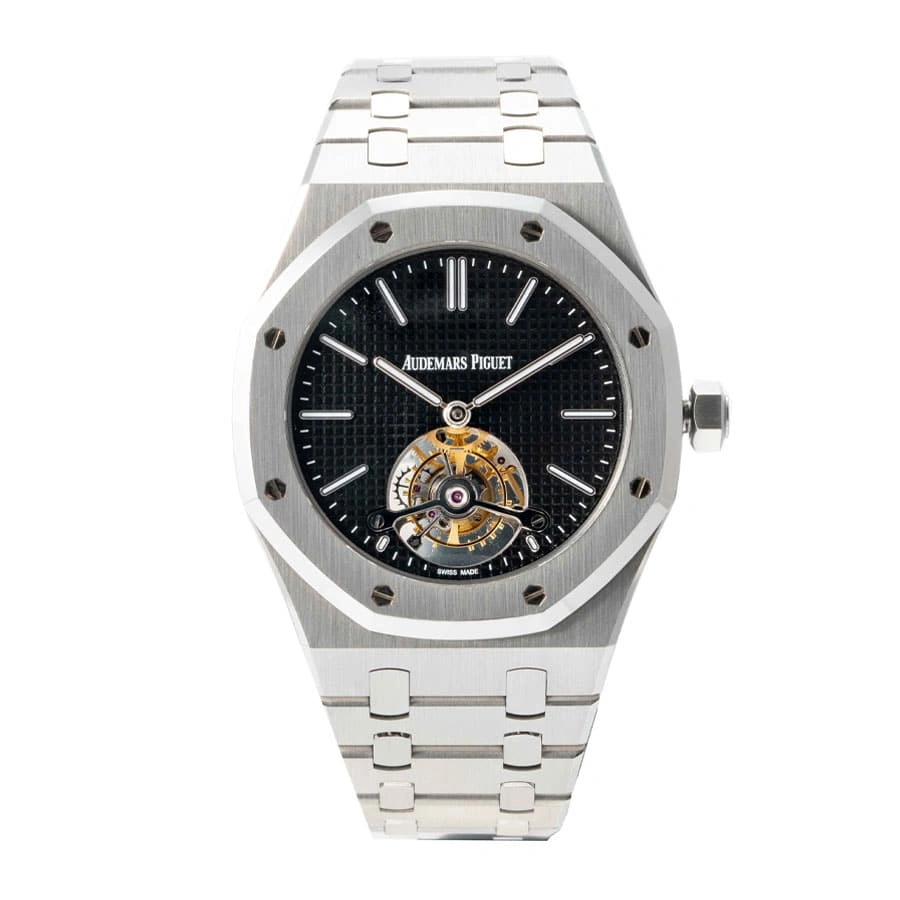 Reptime Affordable Audemars Piguet Royal Oak Tourbillon 26512ST “Black Dial” High Fidelity Replica 148
