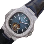 Reptime Lightweight Patek Philippe Nautilus 5711 Tourbillon “Jumbo” Blue Dial Super Accurate Clone 387