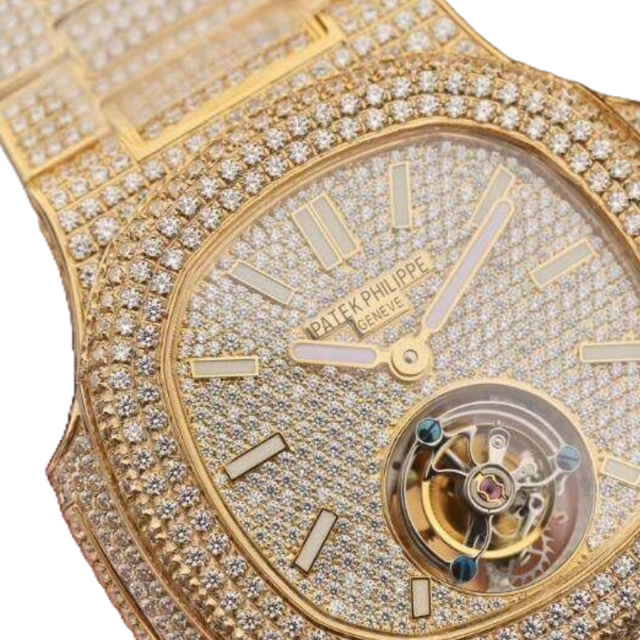 Reptime Snug Patek Philippe Nautilus Tourbillon Yellow Gold 5711 Authentic Copy 1: 436