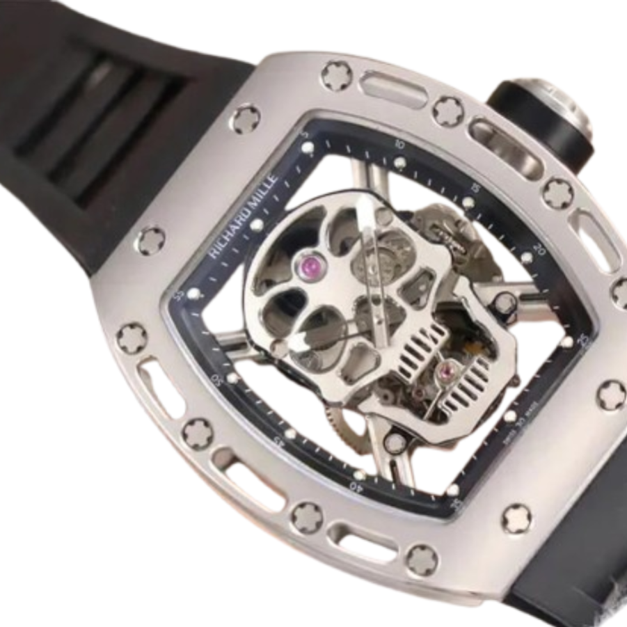 Reptime Richard Mille RM 52-01 Tourbillon “Skull” Grey Exclusive Clone Edition ZipUp 488