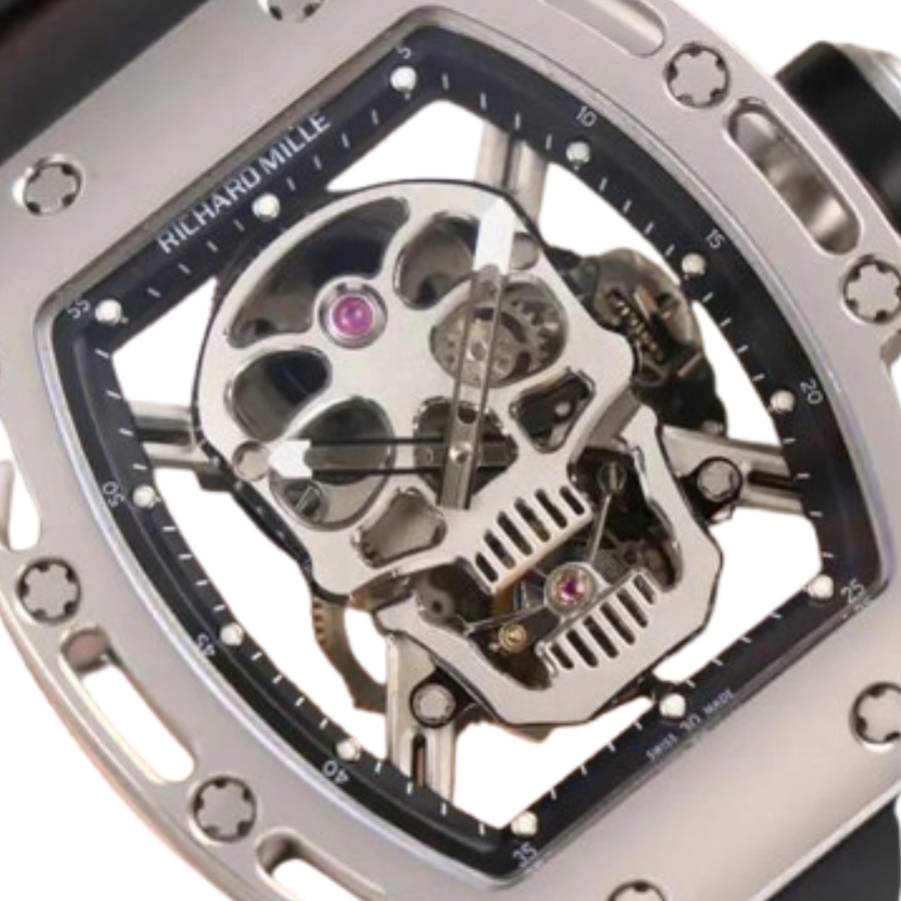 Reptime Richard Mille RM 52-01 Tourbillon “Skull” Grey Exclusive Clone Edition ZipUp 488