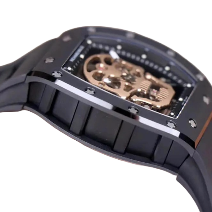 Reptime NewStyle Richard Mille RM 52-01 Tourbillon “Skull” Rose Gold Luxury Clone Quality 491