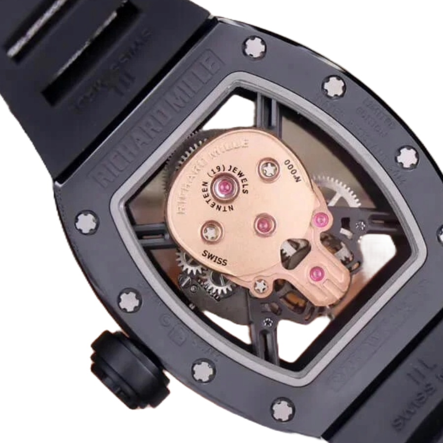 Reptime NewStyle Richard Mille RM 52-01 Tourbillon “Skull” Rose Gold Luxury Clone Quality 491
