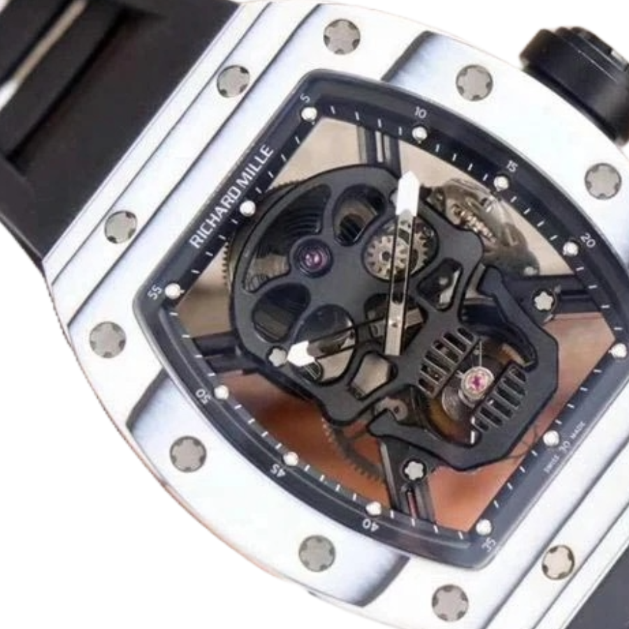 Reptime FlexibleFit Richard Mille RM 52-01 Tourbillon “Skull” White True Replica 1: 490