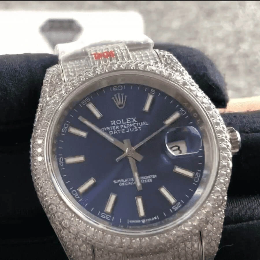 Reptime Rolex Datejust 126300 “Iced Out Blue Dial”  Clone Edition Upgraded 1062