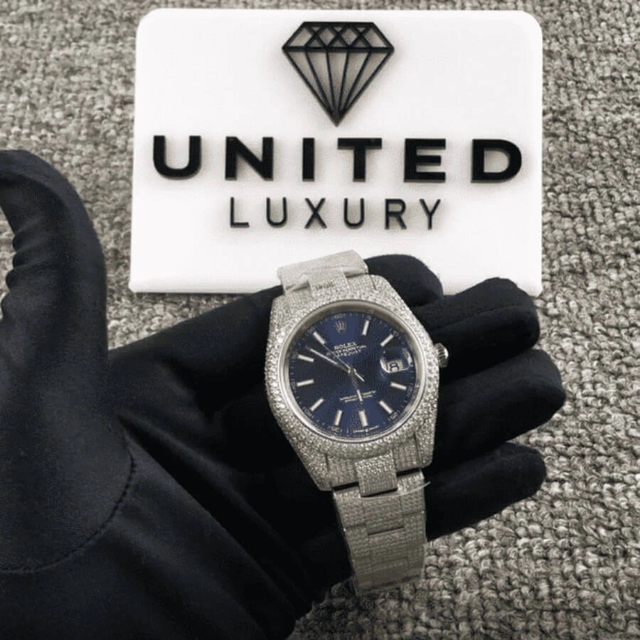 Reptime Rolex Datejust 126300 “Iced Out Blue Dial”  Clone Edition Upgraded 1062