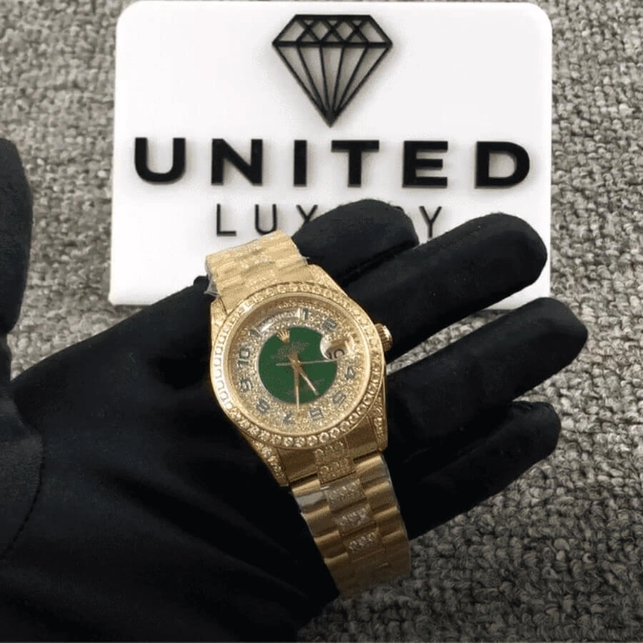 Reptime Youthful Rolex Day-Date 118348 “Iced Out” Deluxe Clone 1: 1077