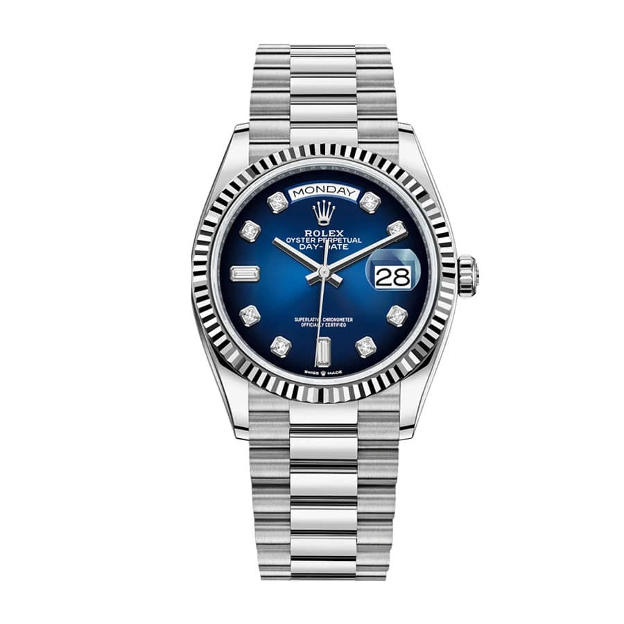 SoftTouch Rolex Day-Date 128239 “Blue Diamond Dial” High Fidelity Replica 706