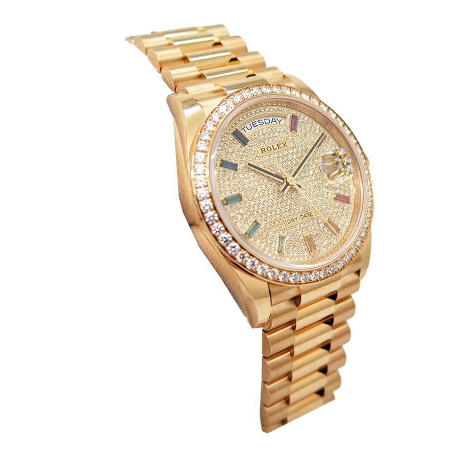Reptime EasyMatch Rolex Day-Date 128348RBR “Pave Diamond Dial” Perfect Duplicate Edition 709