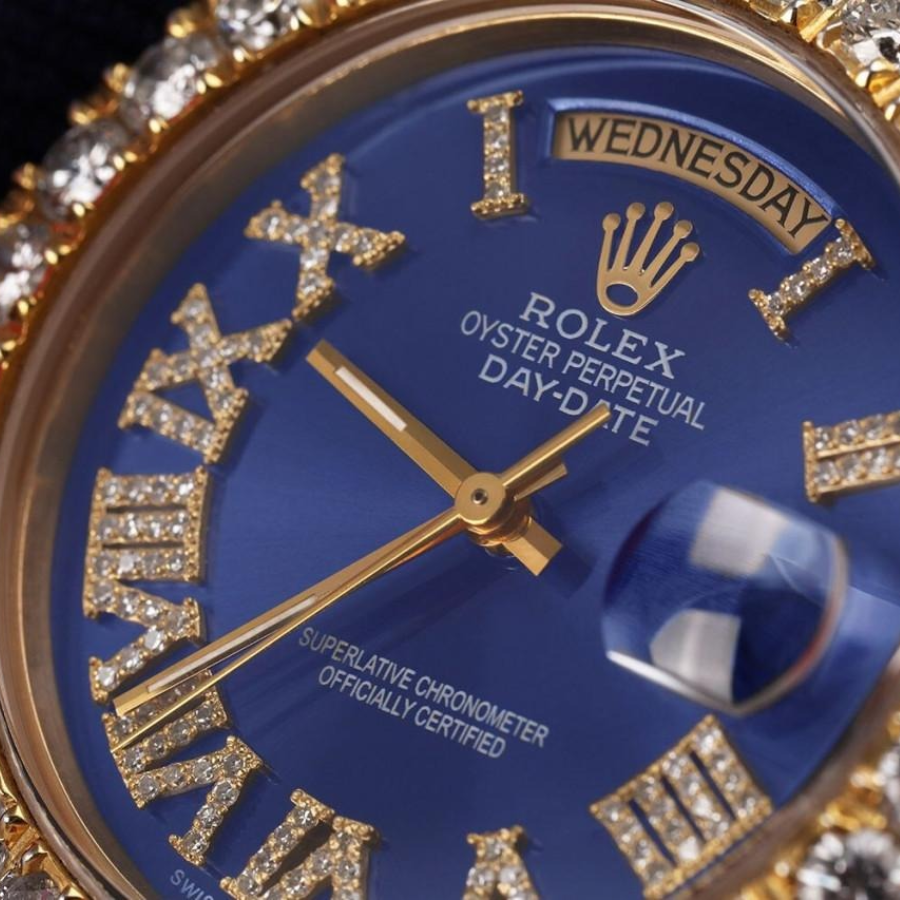 Reptime EasyCare Rolex Day-Date 18038 “Iced Out” High Fidelity Replica 1080