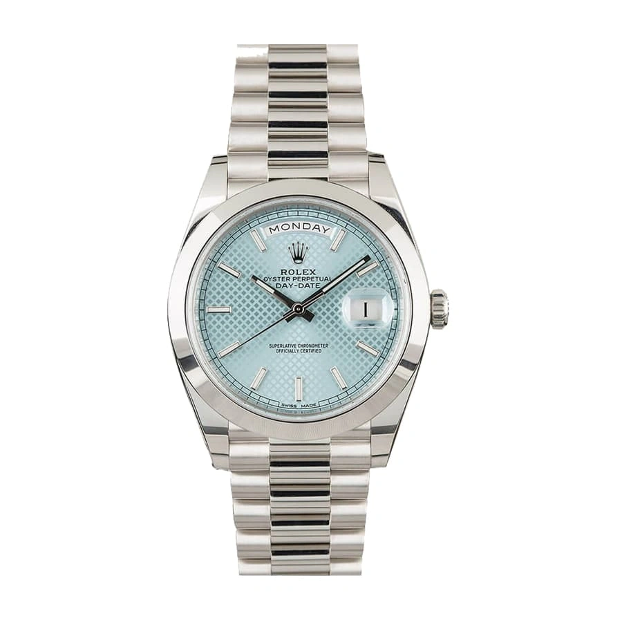 Effortless Rolex Day-Date 228206 “Ice Blue Baguette”  Duplicate 720