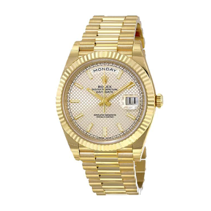 Reptime Reliable Rolex Day-Date 228238-0004 “Diagonal Silver”  Duplicate 738