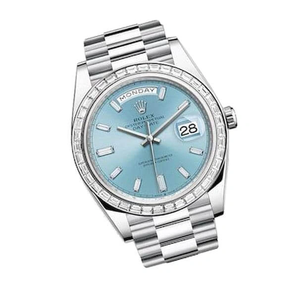 Reptime Fashionable Rolex Day-Date 228396TBR “Ice Blue Baguette” Pro Clone 1: 1089