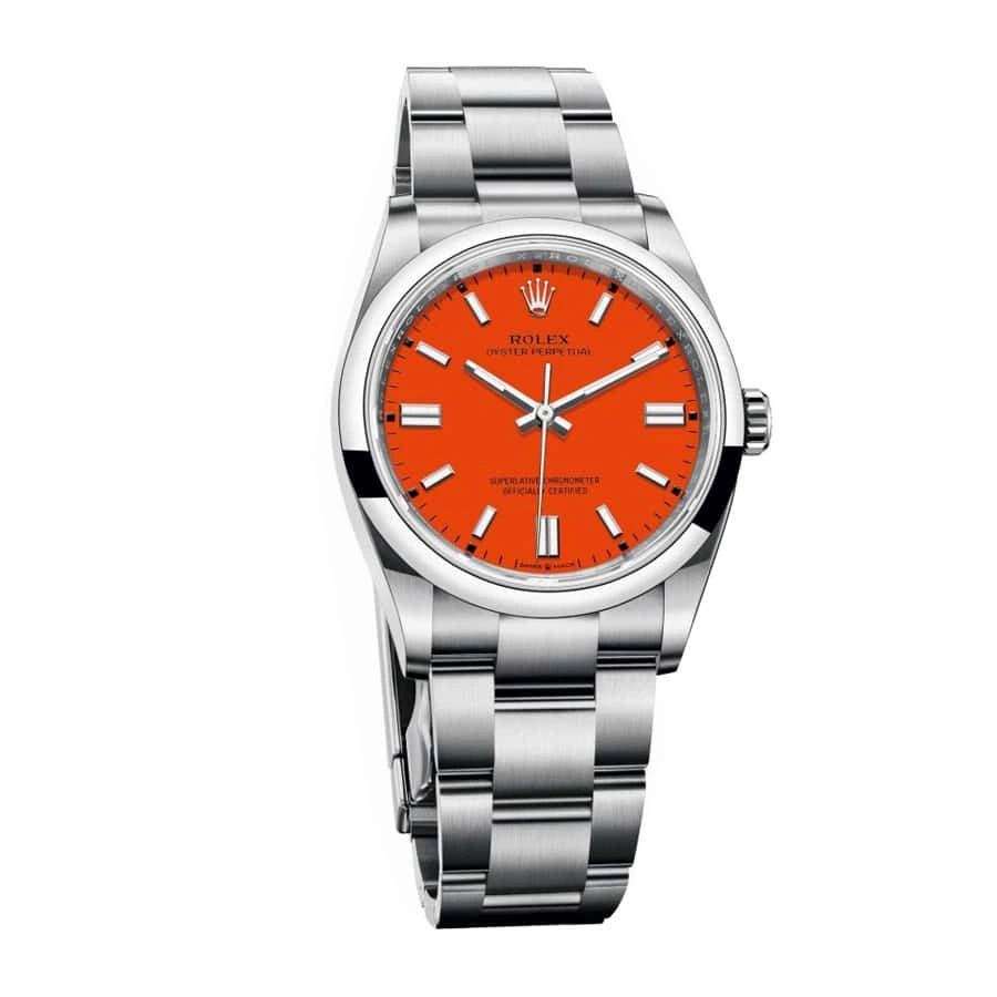 Reptime Thermal Rolex Oyster Perpetual 126000 “Coral Red Dial” Ultra Detailed Clone 861