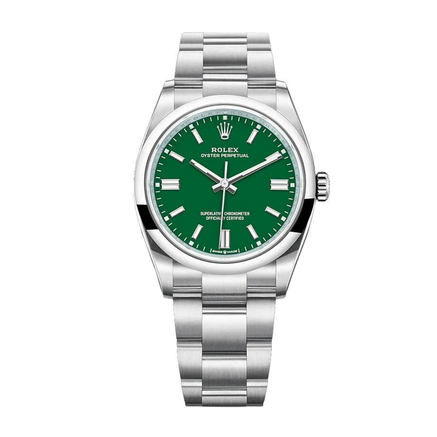 Reptime Original Rolex Oyster Perpetual 126000 “Green Dial” Ultra Clone 1: 860
